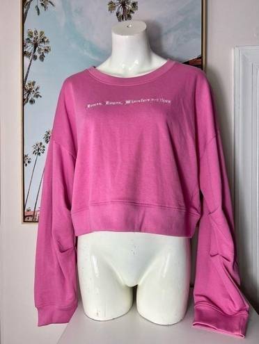 Missguided  Rose Pink Romeo Cropped Pullover Relaxed Sweatshirt Size 12 Large