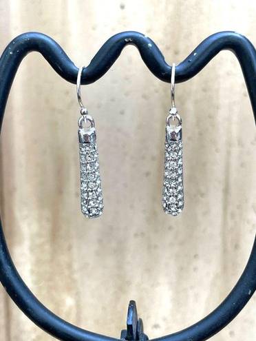 Swavorski Swarovski Crystal Studded Cylinder Drop Earrings