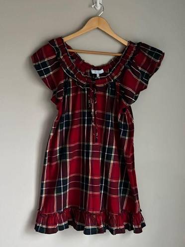 Hill House  Home Cordelia Dress - Red Tartan