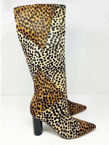 Ulla Johnson  Jerri Knee High Cheetah Print Calf Cowhide Leather Hair Boots EU 40