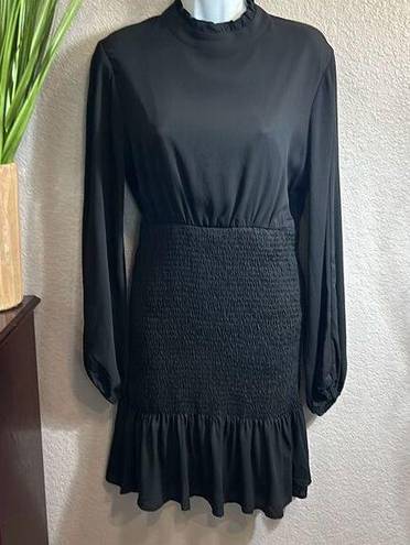 Habit #211 , long sleeve black ruffle dress size large