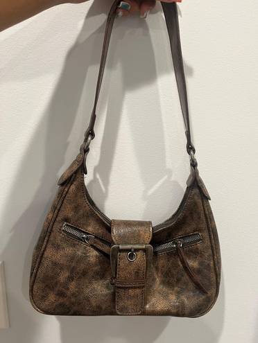 Brown Buckle Shoulder Bag