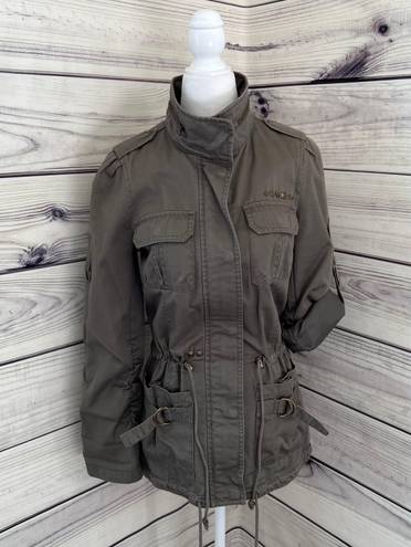 Black Rivet Green Military Utility Jacket