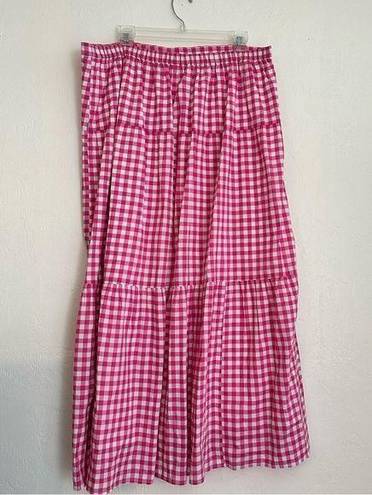 J.Crew  tripple tiered gingham maxi skirt XL