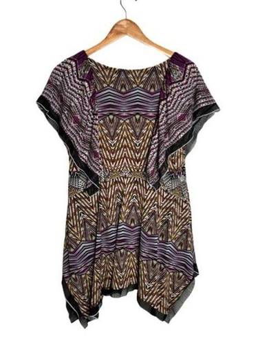 Style & Co Blouse Tribal Multicolor Tiered Eclectic Size XL EUC