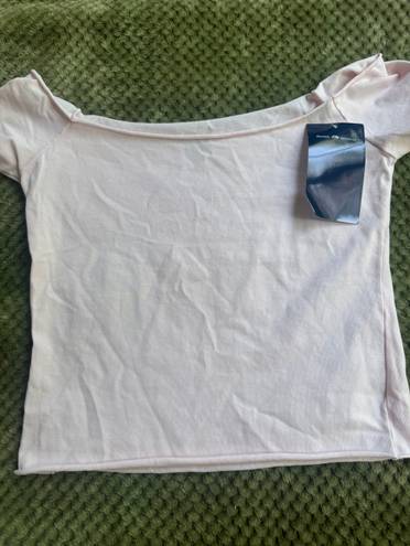 Brandy Melville Pink Off Shoulder Tee