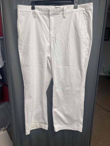 Talbots  White Front Closure high waist Straight Leg Wide Leg Jean Size 24W b57