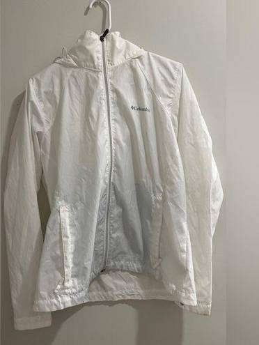 Columbia White  rain jacket