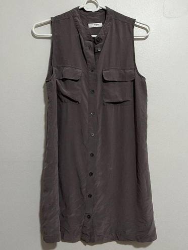 Equipment  100% Silk Signature Button Front Sleeveless Shirt Dress Size Small