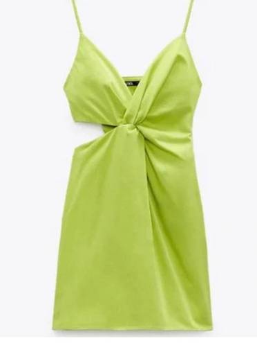 ZARA Green  Cutout Dress