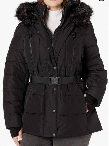 London Fog New women’s puffer belted hoodie jacket, Size S