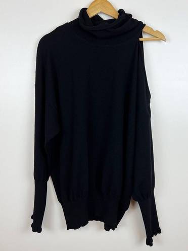 NWT Marella Indira Cold Shoulder‎ Black Turtleneck Sweater Size XL