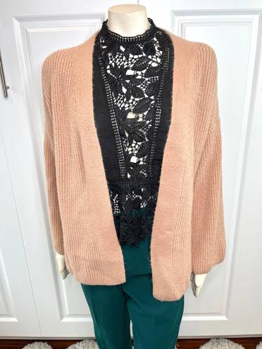 Pink Lily Distracted By You Mocha Wrap Tie Cardigan Size Medium