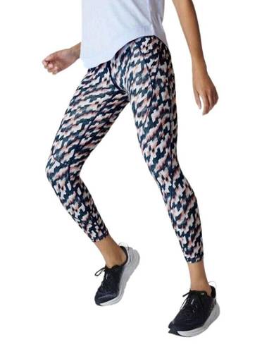 Sweaty Betty NWT  7/8 Rapid Run Leggings in Blue Spliced Mirage Print