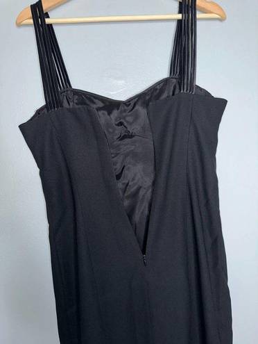 Laundry by Shelli Segal  Spaghetti Strap Midi Dress Semi Formal Black Size 8