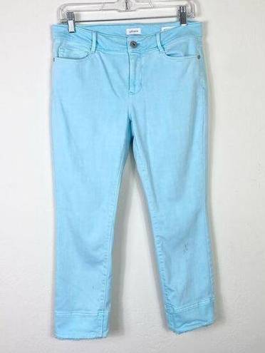 J.Jill  Aqua Blue Authentic Fit Cropped Jeans