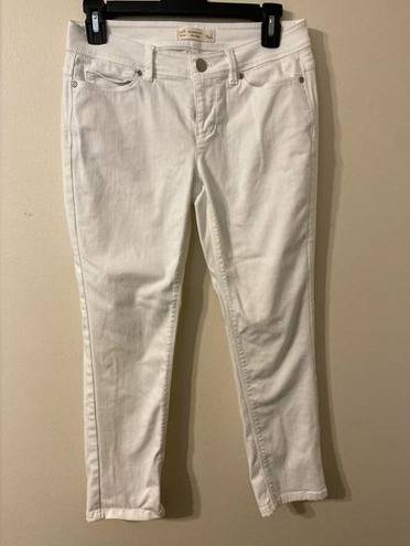 J.Jill Womens  Authentic Fit Slim Ankle White Jeans Size 2 Petite Short