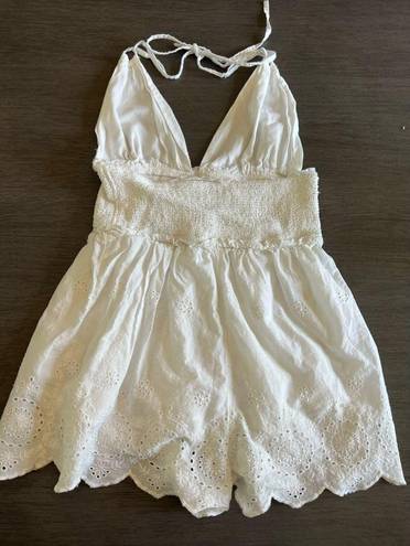 Urban Outfitters White Eyelet Halter Romper