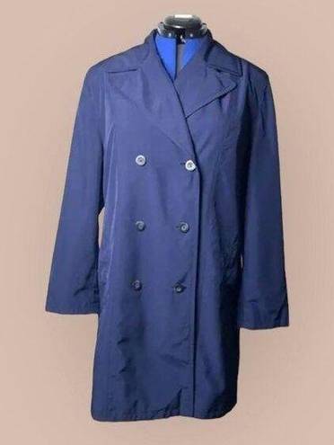 Jones New York Vintage  Blue Double Breasted Trench Coat Women’s Size 16