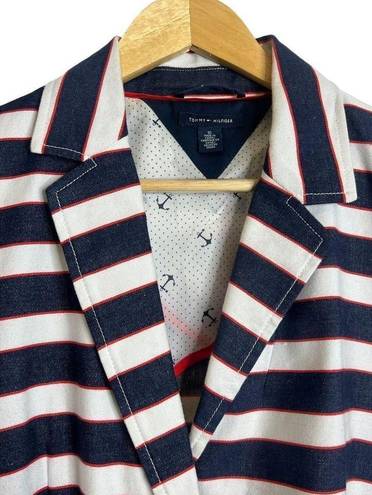 Tommy Hilfiger  Nautical Sailor Anchor Striped Urban
Casual Blazer Jacket 10