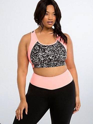 Torrid  Active Sports Bra Orange Black Work Out Bra Plus Size 1 athletic Yogo gym