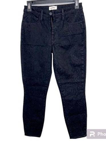 L'Agence L’AGENCE black cropped ankle paisley jean size 25