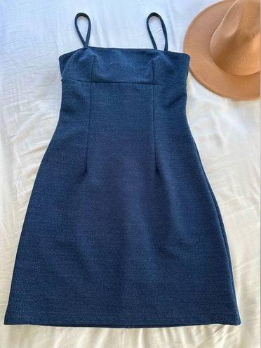 Vintage Blue  sparkle mini Slip dress size small