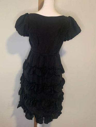 Juicy Couture  black ruffle short sleeve a-line dress size 0