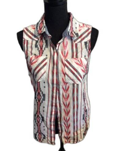 Ariat Cowgirl Western  Medium M Sleeveless Print Shirt Womens