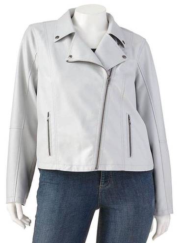 white faux leather jacket Size XL