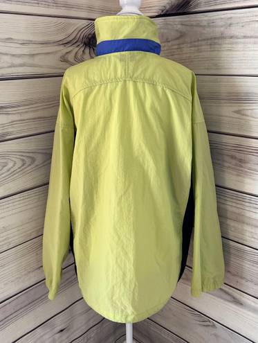 Columbia Vintage  Lime & Blue Quarter Zip Windbreaker Jacket