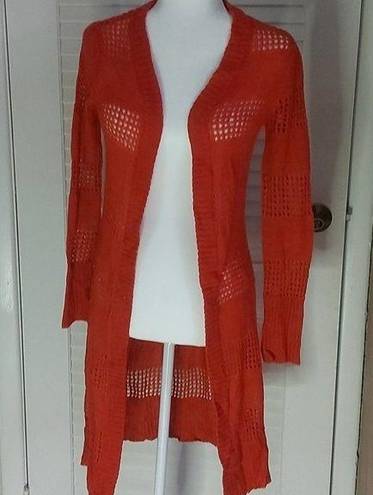 Mudd  Sweater Burnt Orange Long Sleeve Cardigan Size XS Vintage