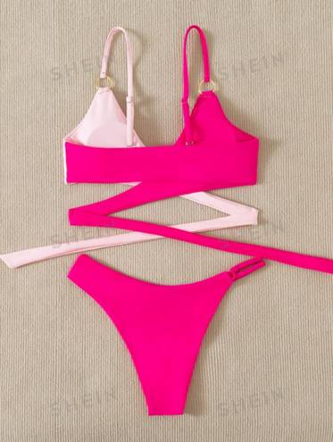 SheIn Two Tone Wrap Bikini