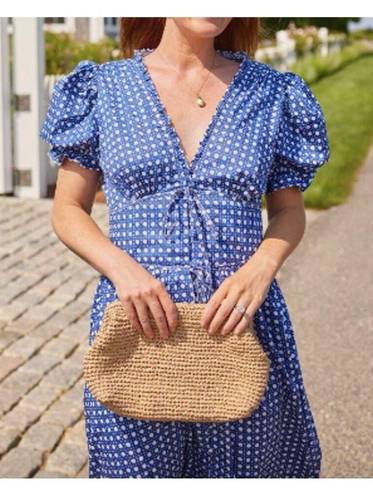 Hill House Sabrina Dress Blue Basketweave Cotton Size XXL