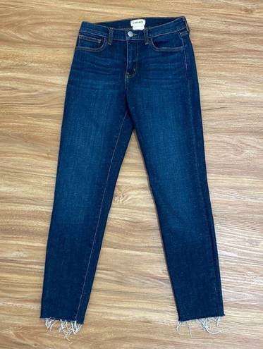 L'AGENCE El Matador Bruno Wash Slim High Rise Raw Hem Blue Jeans Size 25