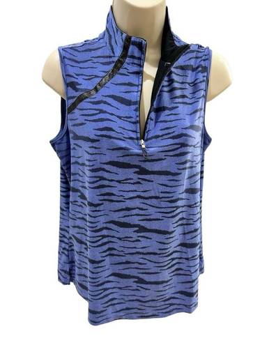 Polo COPY - Jamie Sadock Womens Golf  Tiger print sleeveless Zip *READ*