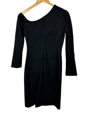 L'Agence NWT L’AGENCE One Shoulder Long Sleeve Black Cocktail Sheath Dress Small