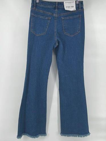 C’EST TOI  Black Label mid rise button fly down wide flare jeans bell bottom 5 26