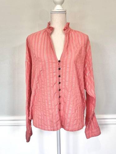 Pilcro x Anthropologie Pink Tavi Button Down Blouse