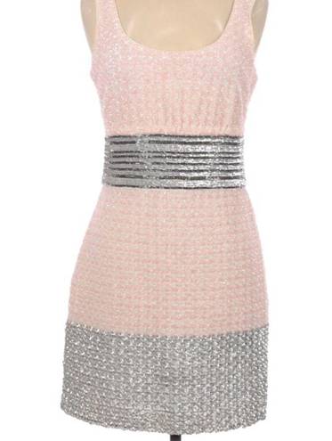 Badgley Mischka Belle  pink sequin cocktail dress