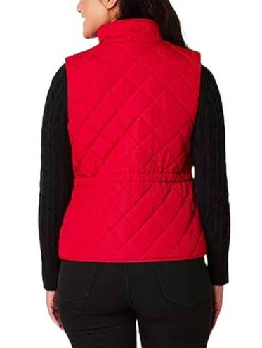 St. John’s Bay NWT ~ ST JOHNS BAY Cabaret Red Quilted Pockets Sleeveless Vest ~ Women's MEDIUM