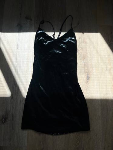 Lush Clothing Black Velvet Mini Dress