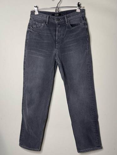 GRLFRND  The Helena washed Grey High-Rise Straight-Leg Jeans size 26