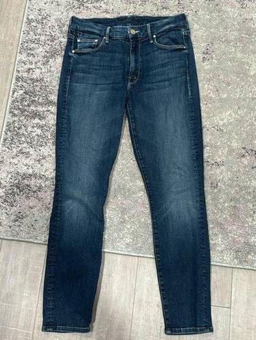 Edge Mother Women's Blue Denim The  The Looker Crop Dark Wash Skinny Jeans Sz 27