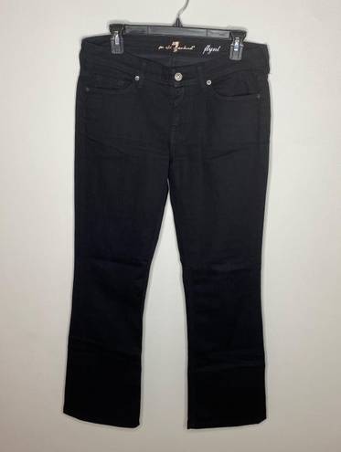 7 For All Mankind 7 for all men kind black flynt long wide leg pants