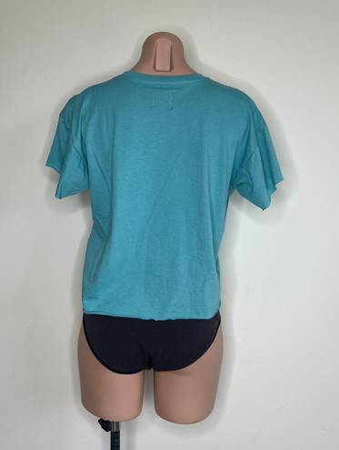 The Comfy  And Ready Crop Tee In Aqua Size Large 