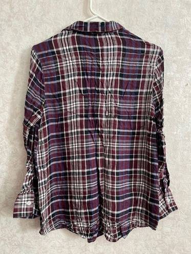 Harper  women's extra small plaid button down top