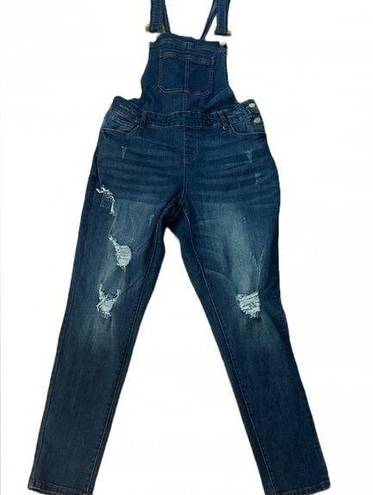 Wax Jean Wax Denim Distressed Overall Jeans, 1X