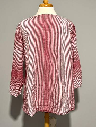 Habitat Red White Striped Tunic Top Shirt Blouse