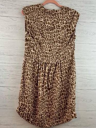 Pilcro  Leopard Print Sleeveless Pocket V Neck Dress Size XS